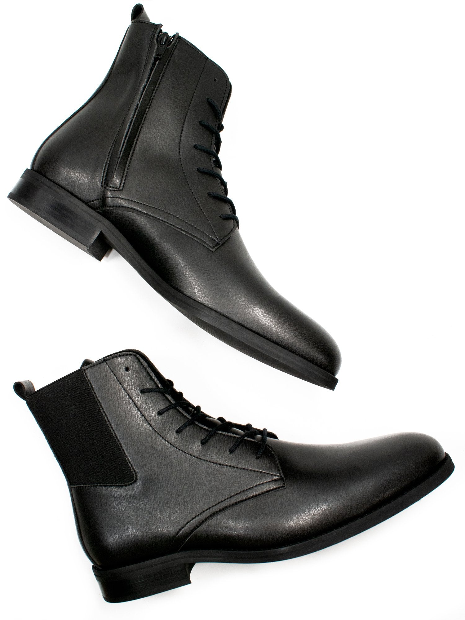 black mens dress boots